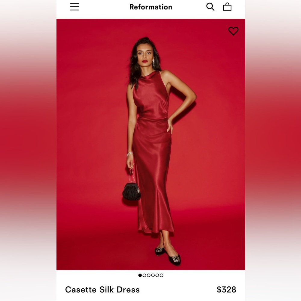 Reformation Casette Silk Dress Sangre - Size 4